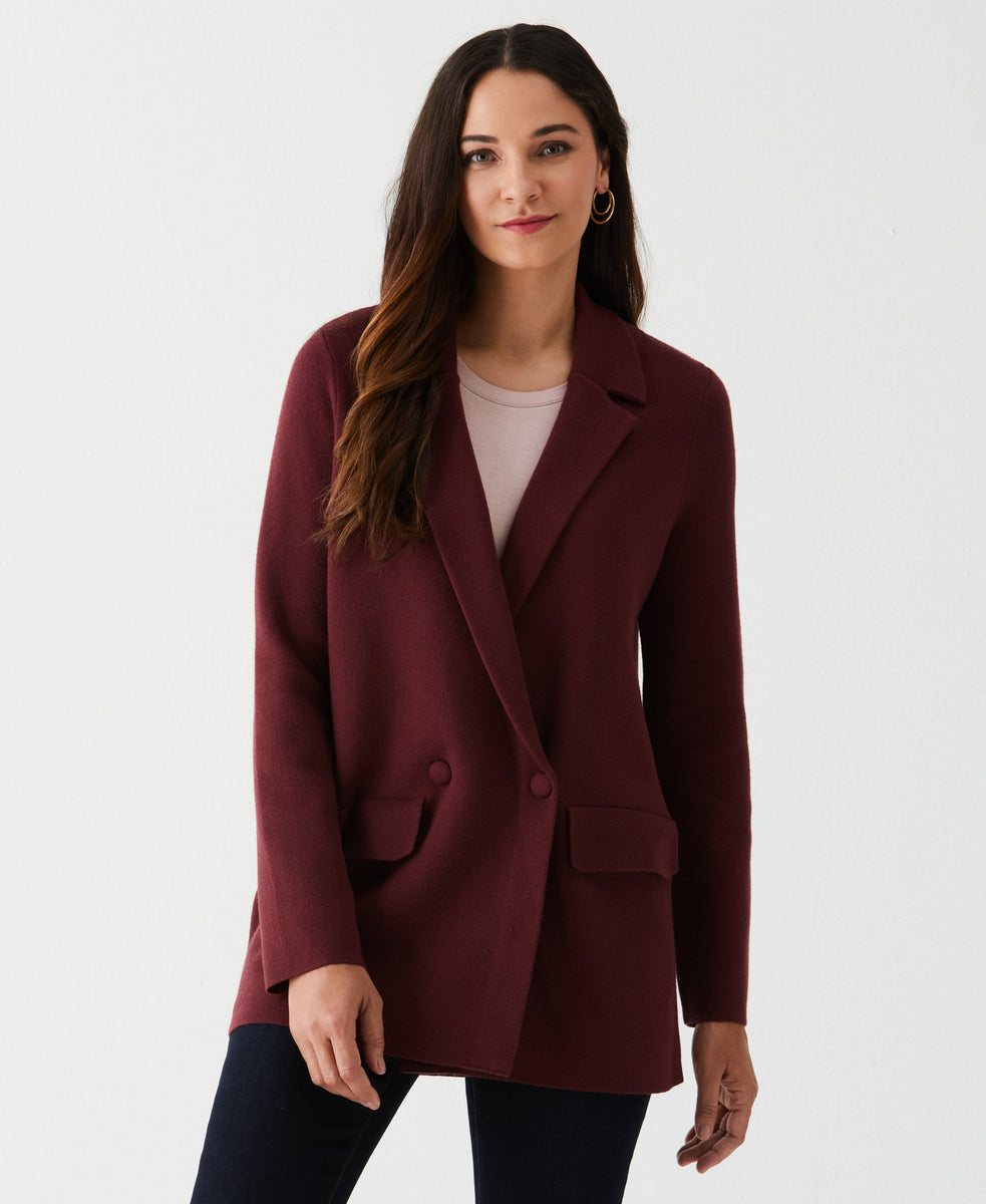 Petite 2024 burgundy blazer