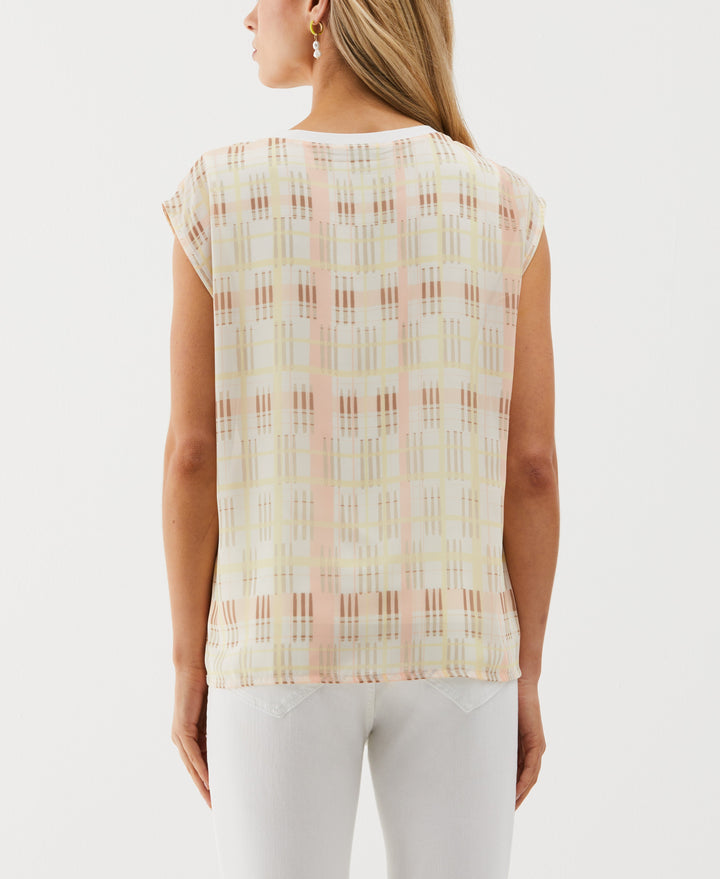 Women's Crosshatch Print Top | Rafaella