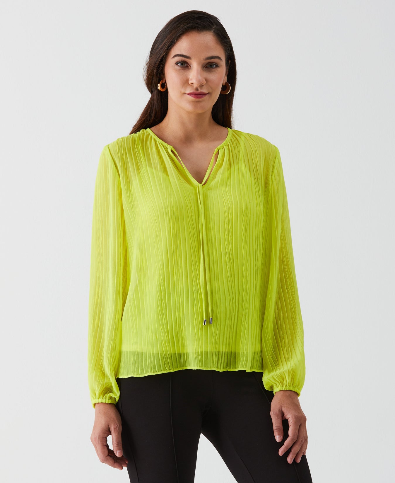 Women's Pleated Balloon Sleeve Blouse | Rafaella