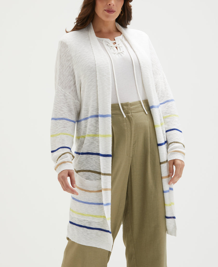 Women's Plus Size Organic Cotton-Linen Blend Cardigan