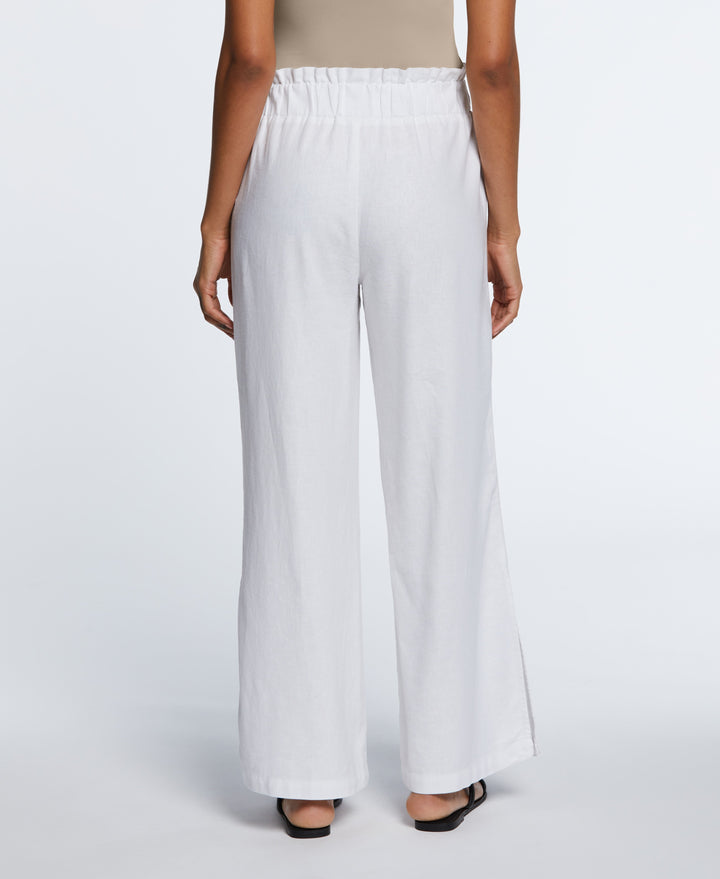 Plus size white linen pants suit fashion