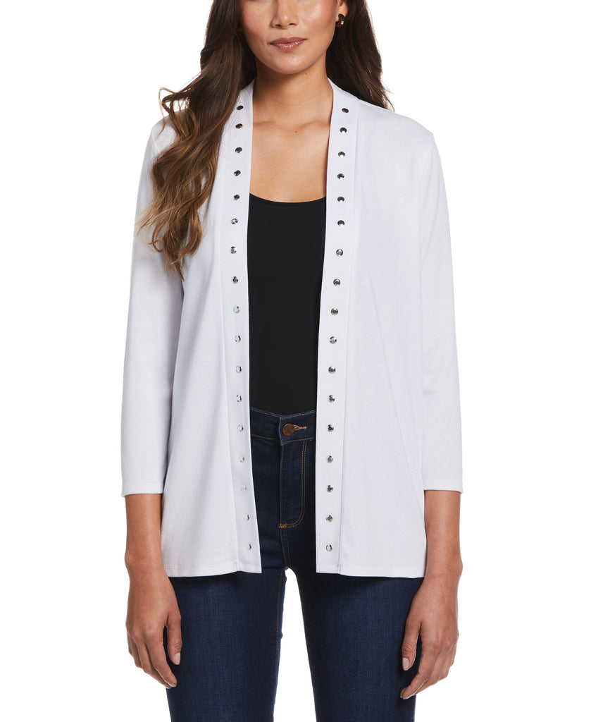 White button down online cardigan sweater