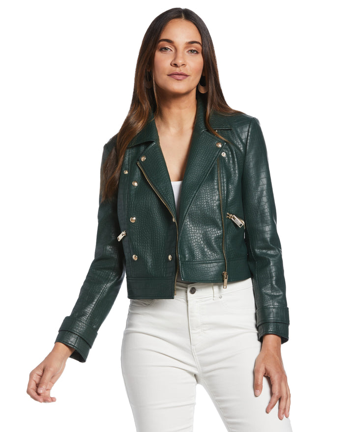 Petite faux leather moto jacket hotsell