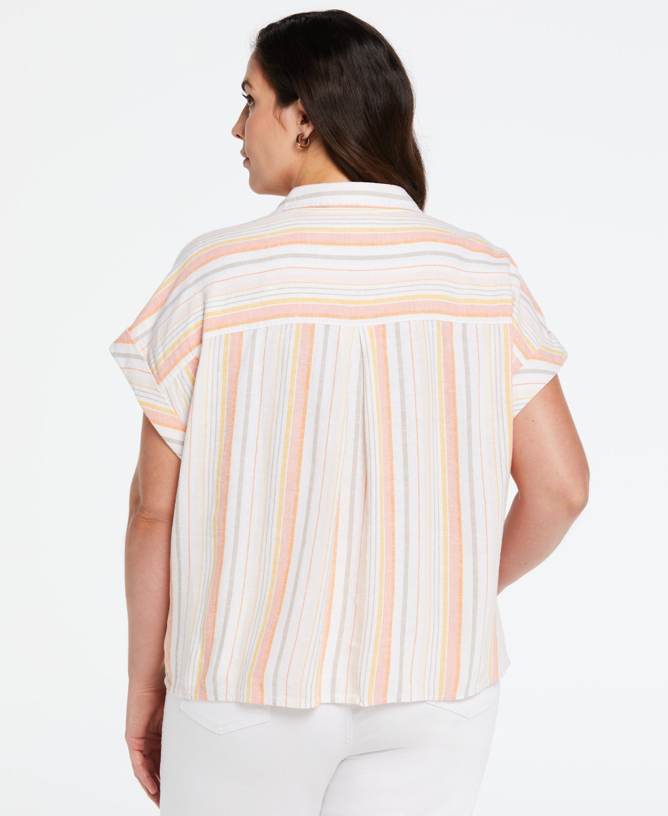 Linen-blend popover shirt