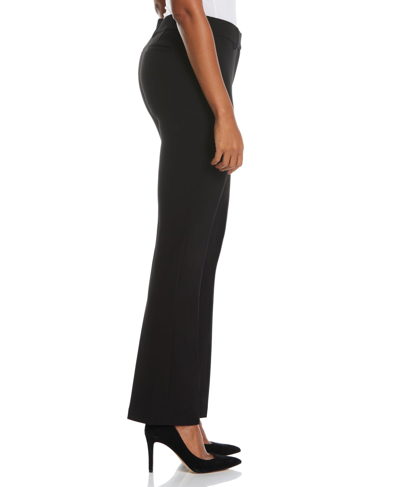 UP! Women's Boot Stretch Crepe Pants Flatten and Flatter Style 65249 Color  Black